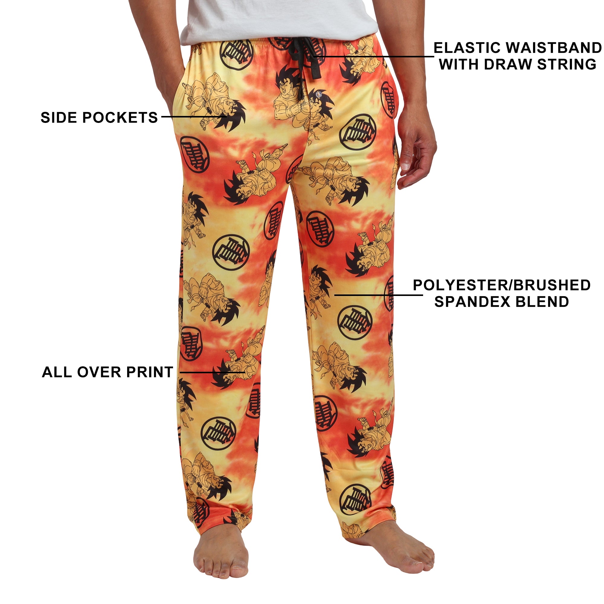 Dragon Ball Z Son Goku All-Over Print Men's Sleep Pajama Pants