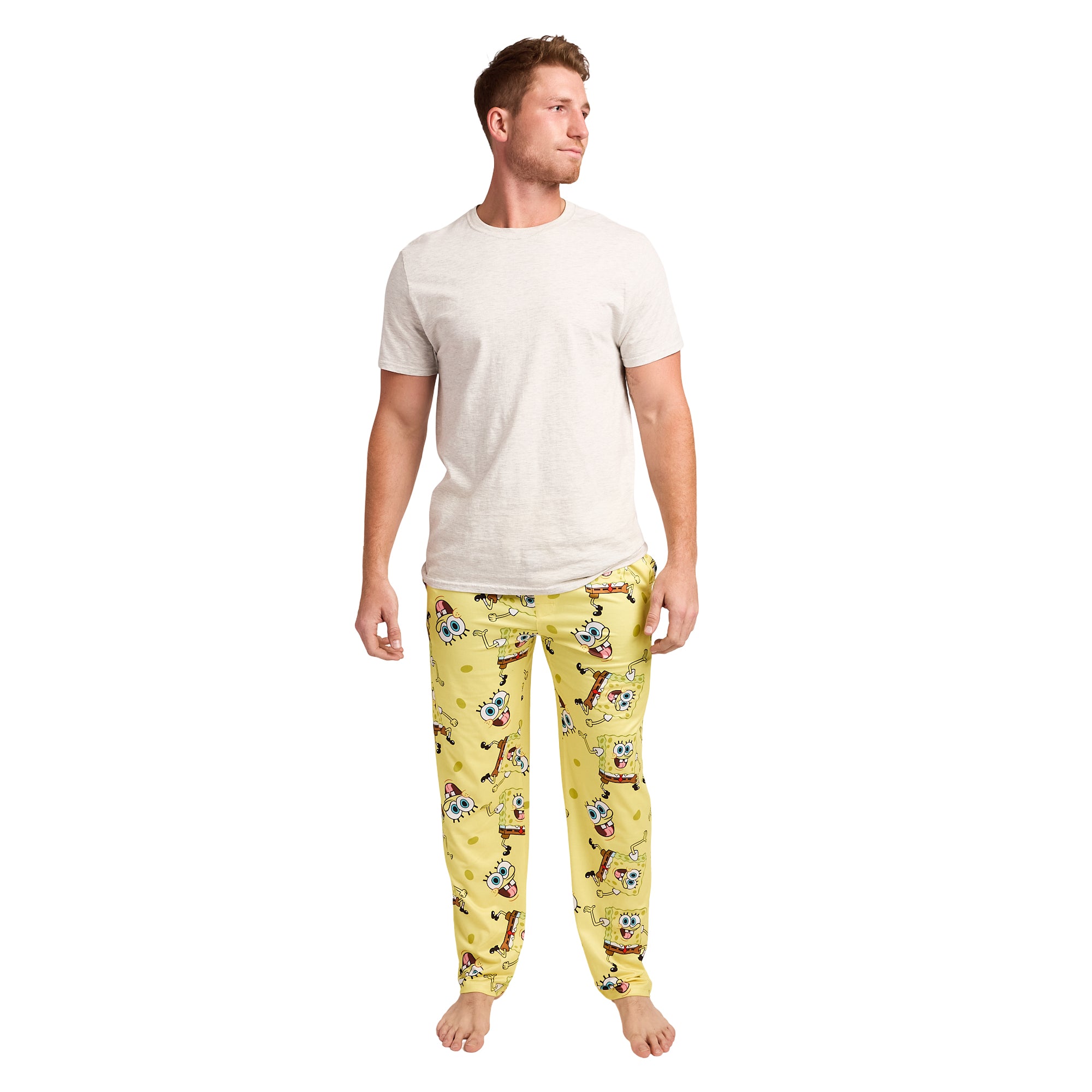 Men's Adult Yellow SpongeBob SquarePants Sleep Pants