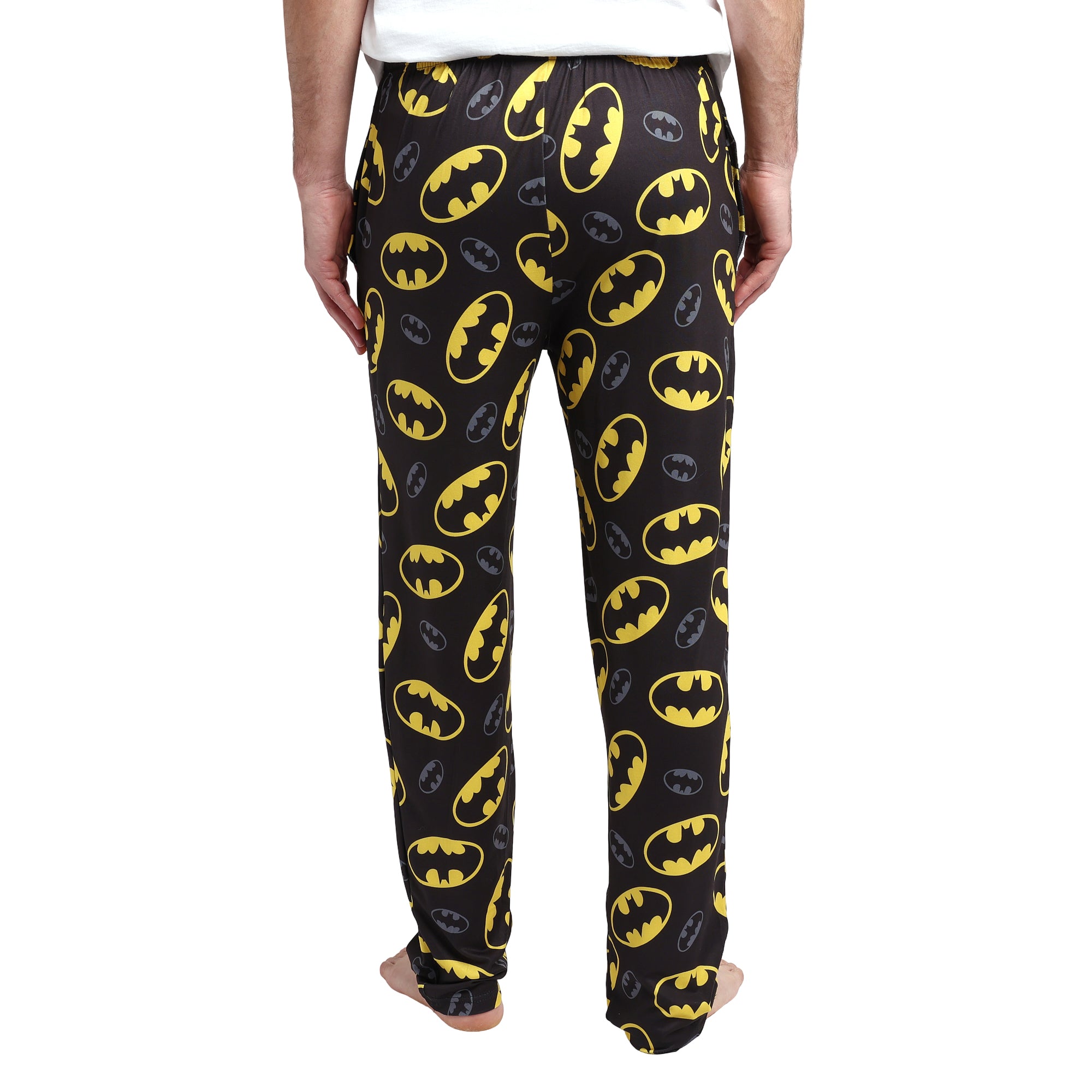 Men's Adult Batman Black Sleep Pants - Gotham Knight Comfort for Superhero Fans