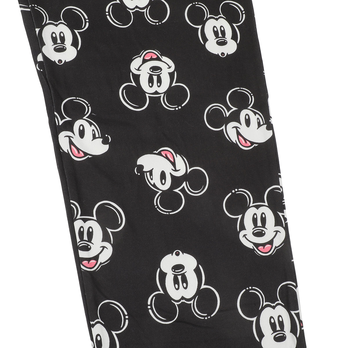 Disney Mickey Mouse Character Heads All-Over Print Men's Black Sleep Pajama Pants