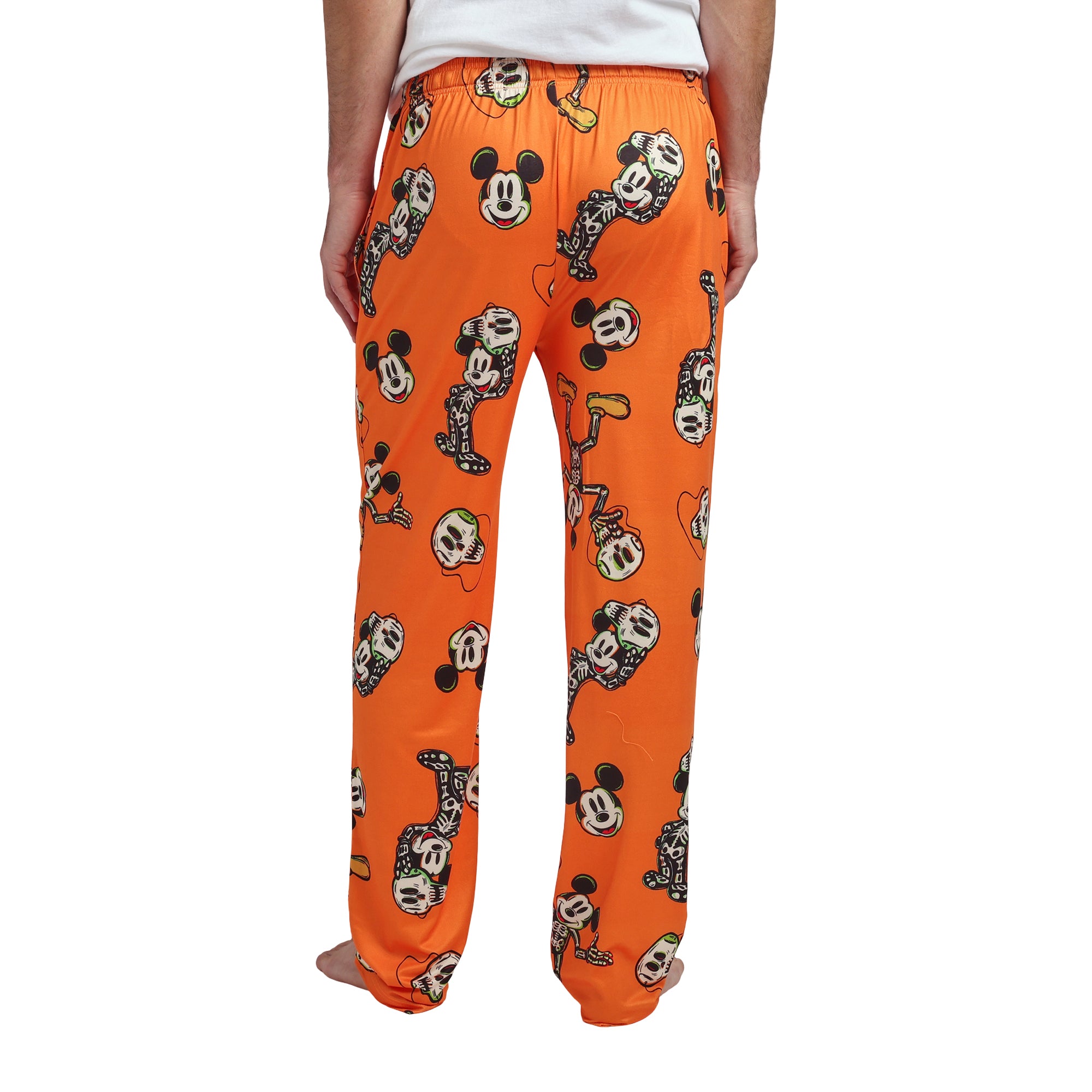 Disney Mickey Mouse Skeleton Mickey Adult Orange Sleep Pajama Pants