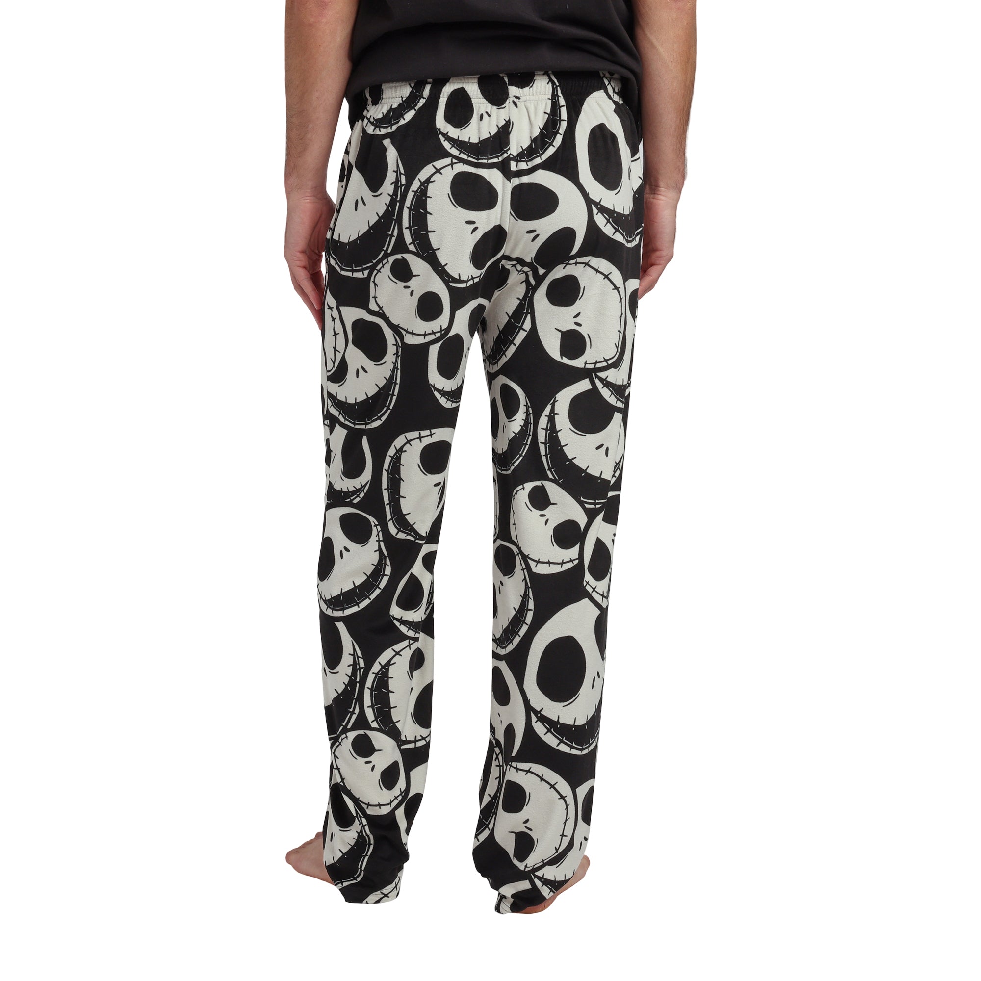 Nightmare Before Christmas Jack Skellington All-Over Print Lightweight Plush Fleece Men's Sleep Pajama Pants