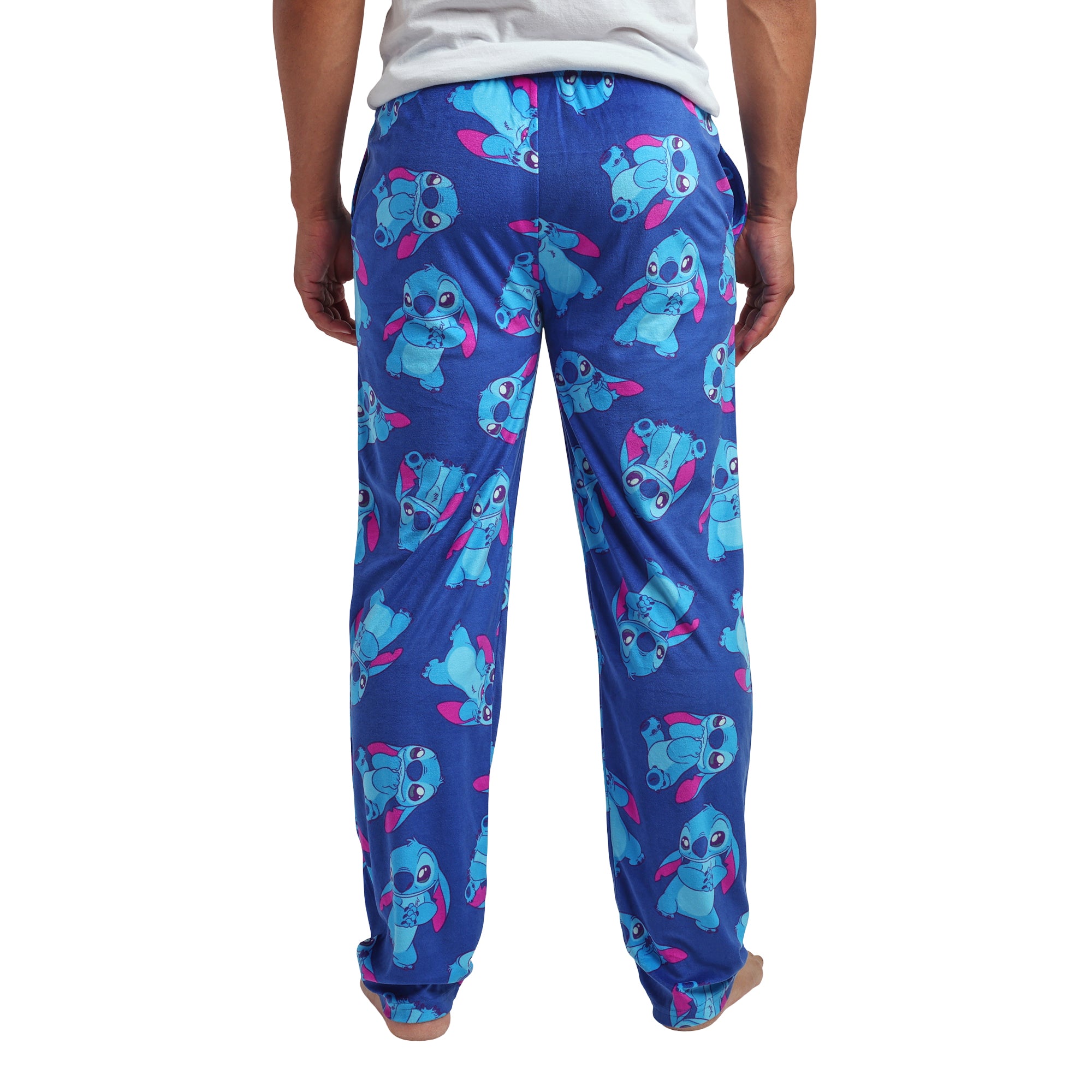 Disney's Lilo & Stitch All-Over Print Lightweight Plush Fleece Men's Sleep Pajama Pants