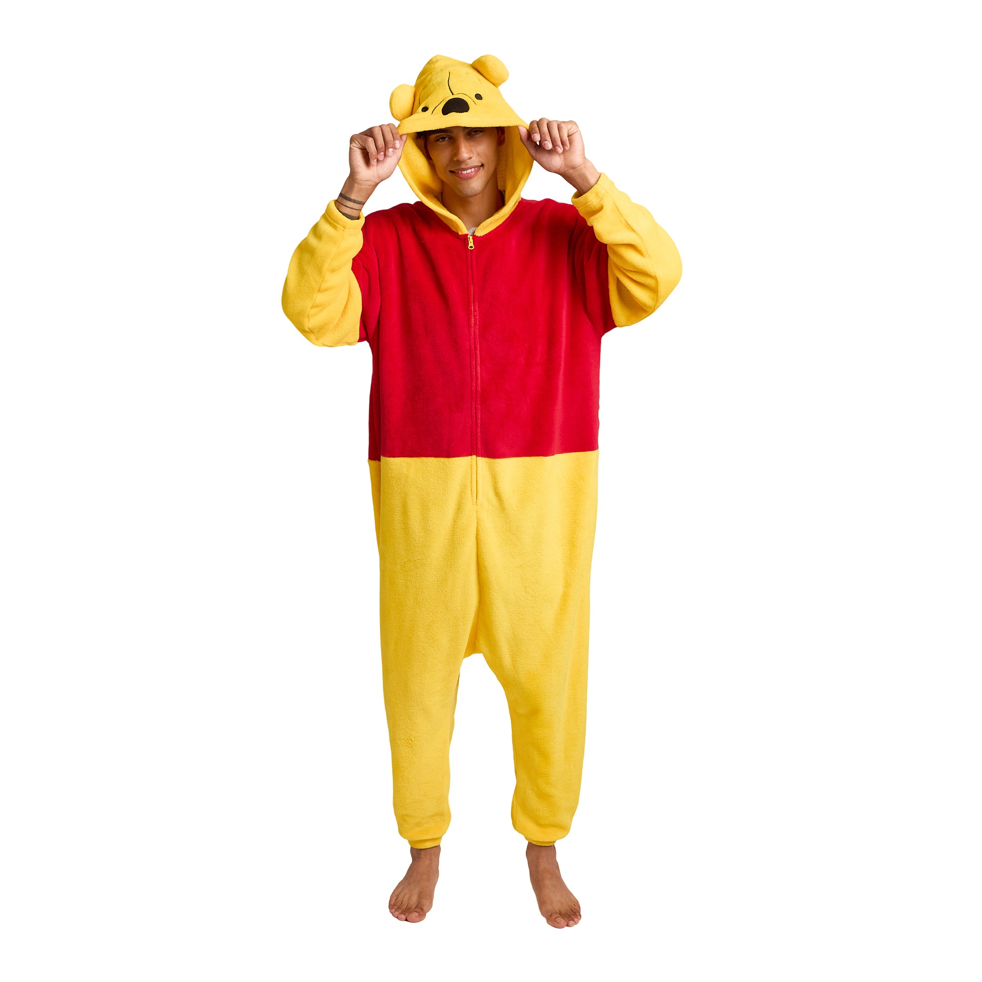Winnie The Pooh Adult Long Sleeve Hooded Kigurumi Cosplay Onesie Costume Suit