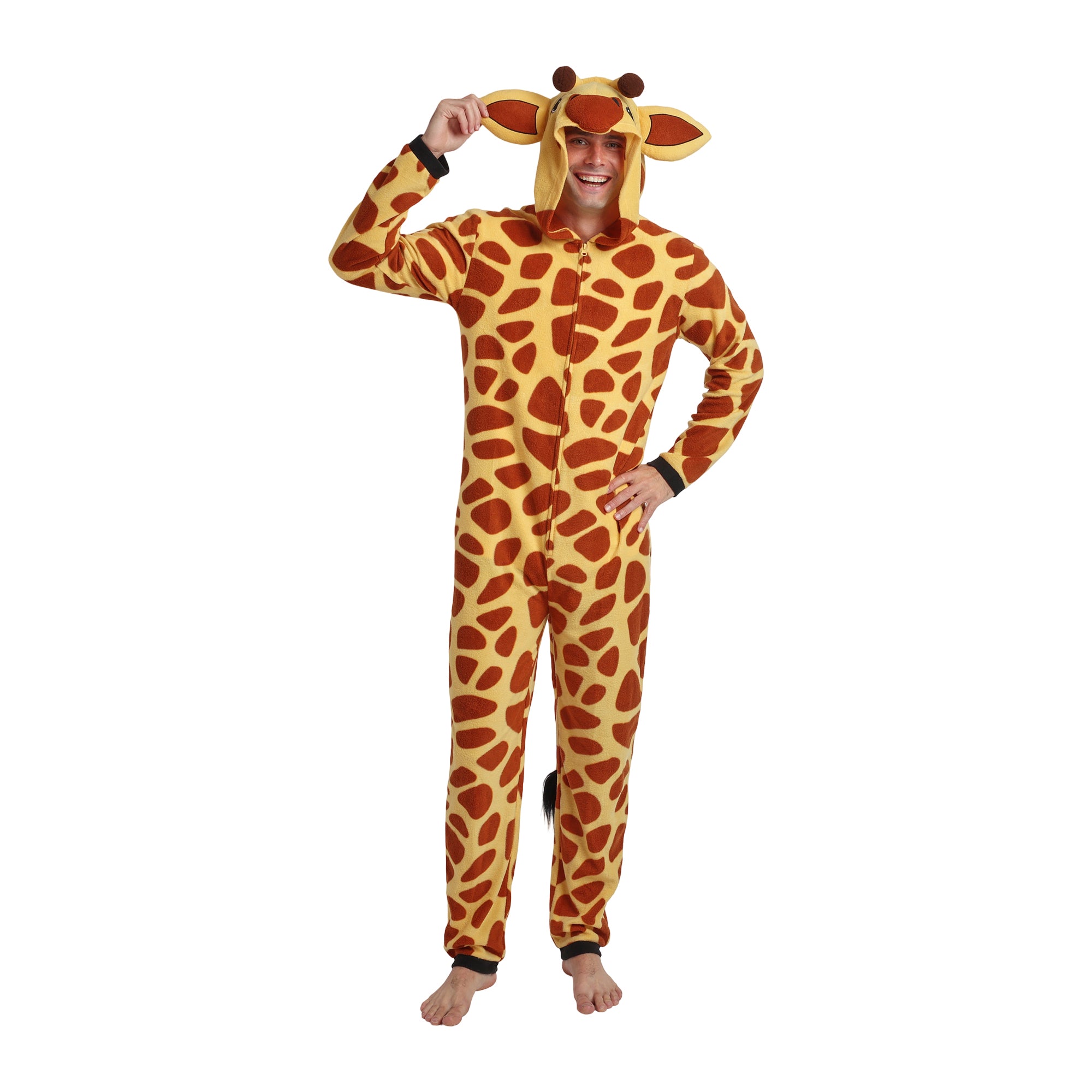 Giraffe Adult Long Sleeve Hooded Cosplay Onesie Costume Union Suit