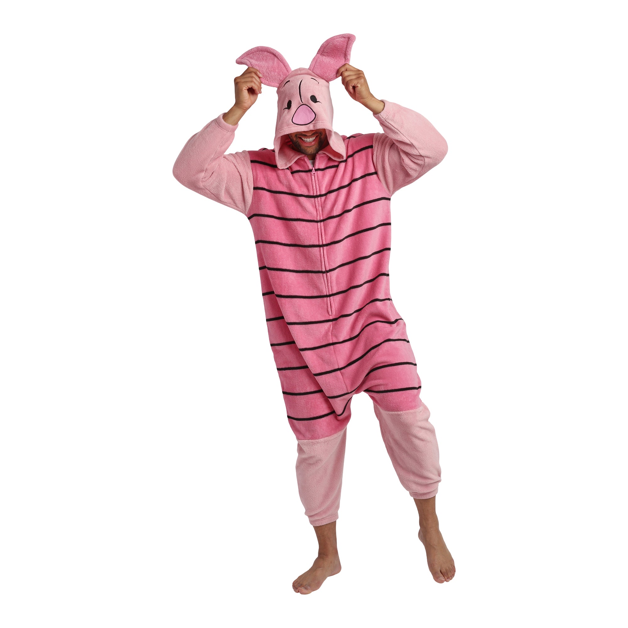 Winnie The Pooh Piglet Adult Long Sleeve Hooded Kigurumi Onesie Costume Cosplay Suit