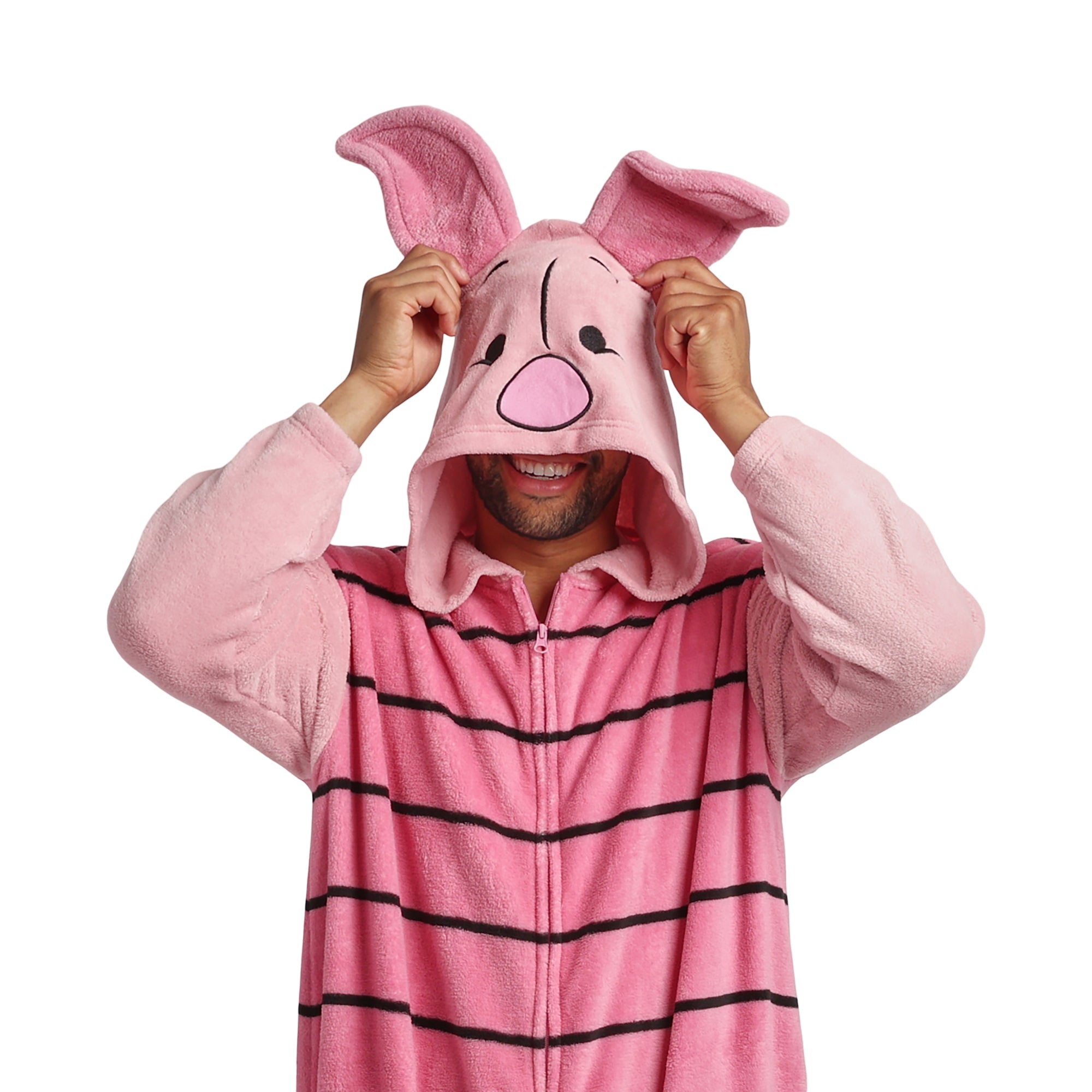Winnie The Pooh Piglet Adult Long Sleeve Hooded Kigurumi Onesie Costume Cosplay Suit