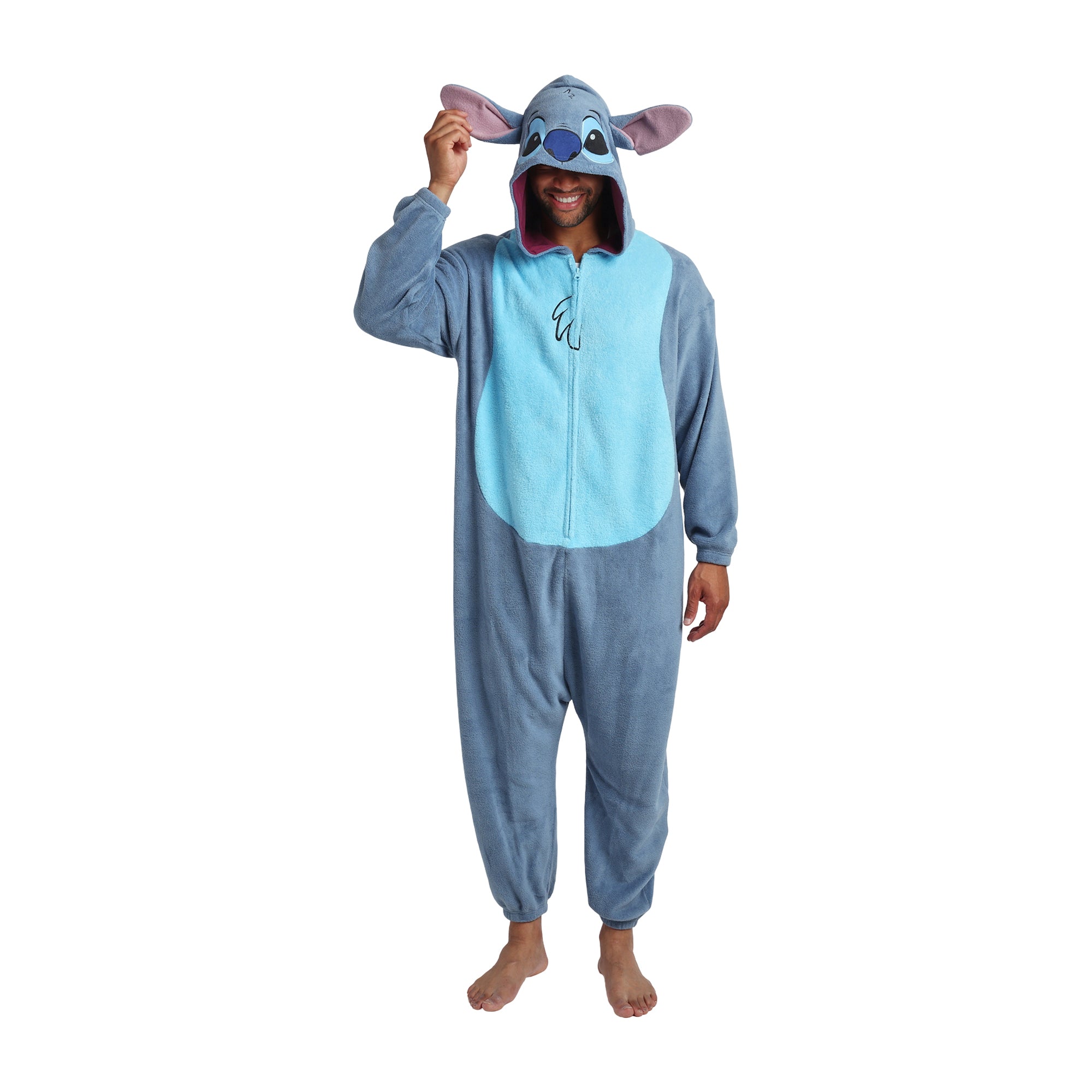 Lilo & Stitch Stitch Adult Long Sleeve Hooded Kigurumi Onesie Costume Cosplay Suit