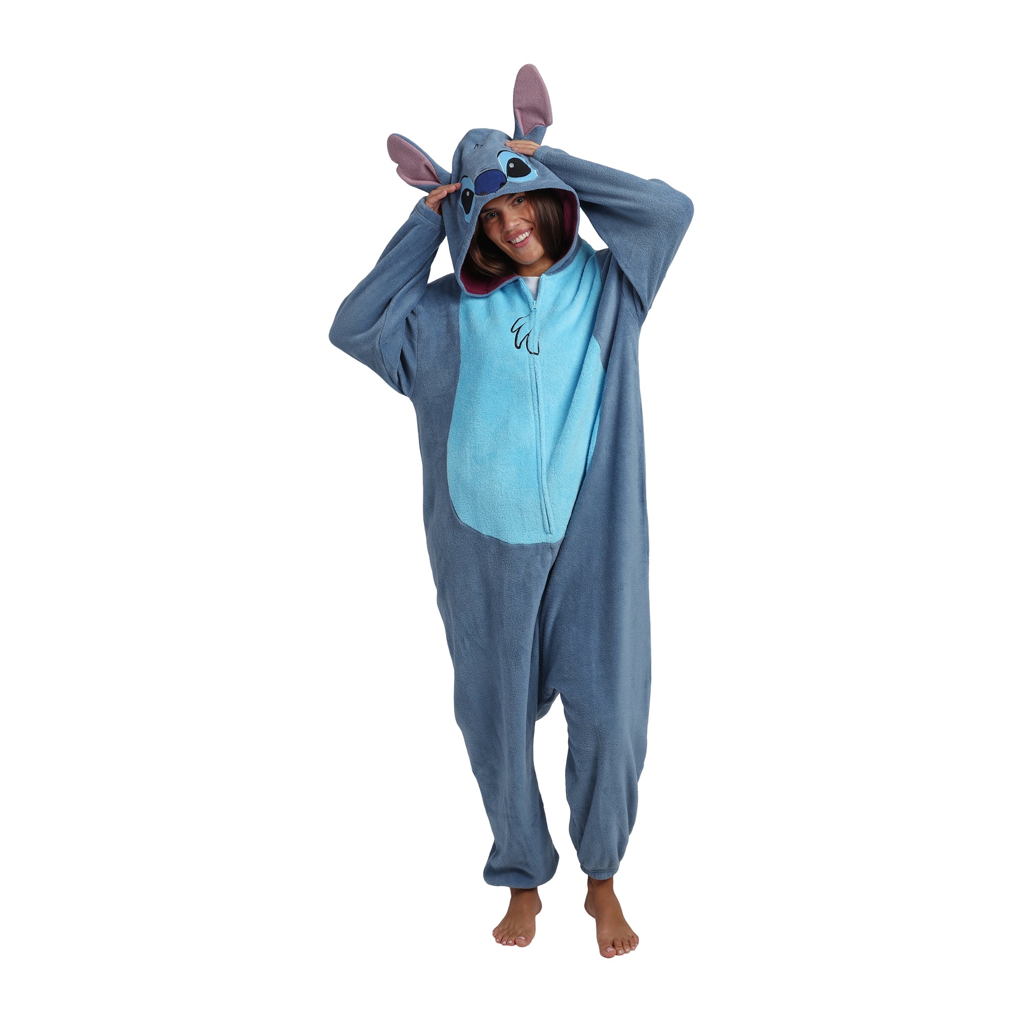 Lilo & Stitch Stitch Adult Long Sleeve Hooded Kigurumi Onesie Costume Cosplay Suit