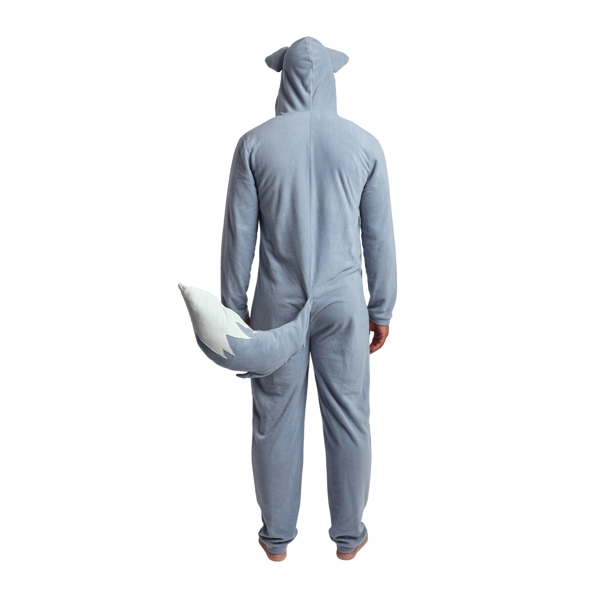 Wolf Adult Blue Long Sleeve Hooded Cosplay Onesie Costume Union Suit