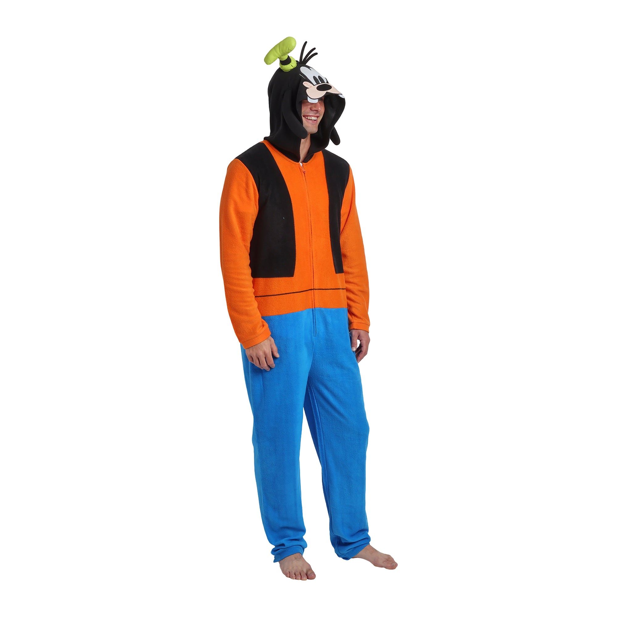 Disney Goofy Adult Long Sleeve Hooded Cosplay Onesie Costume Union Suit