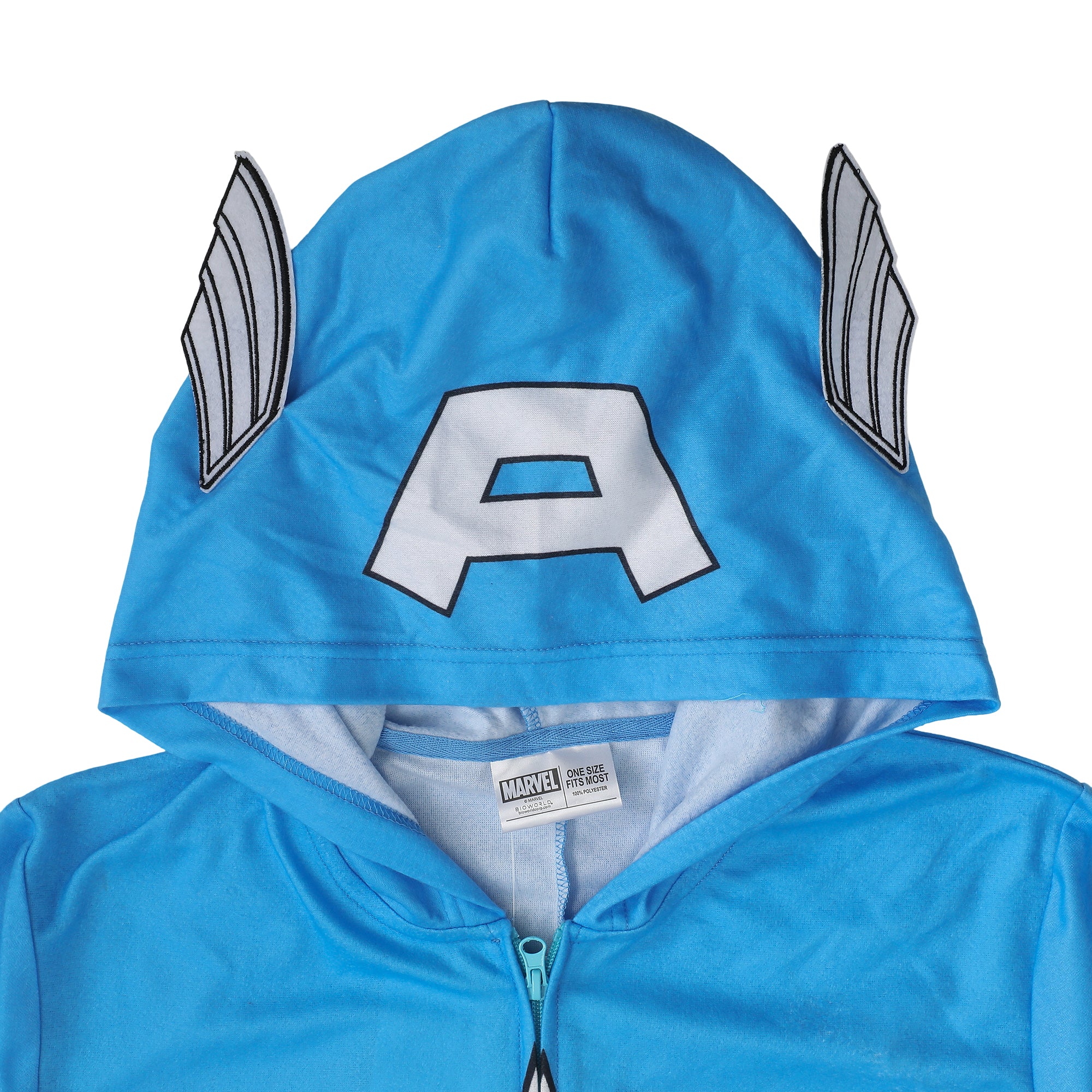 Marvel Comics Presents Captain America Adult Long Sleeve Hooded Cosplay Onesie Costume Union Suit