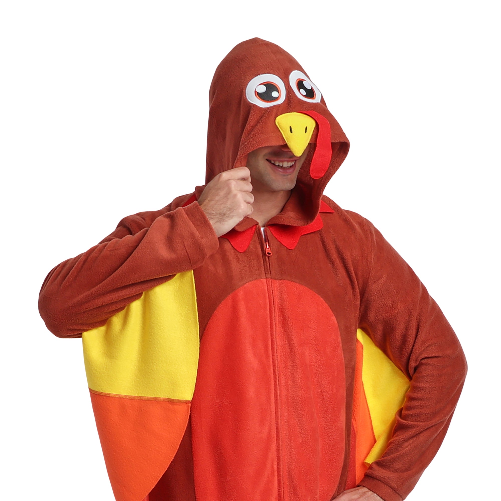 Turkey Adult Long Sleeve Hooded Cosplay Onesie Costume Union Suit