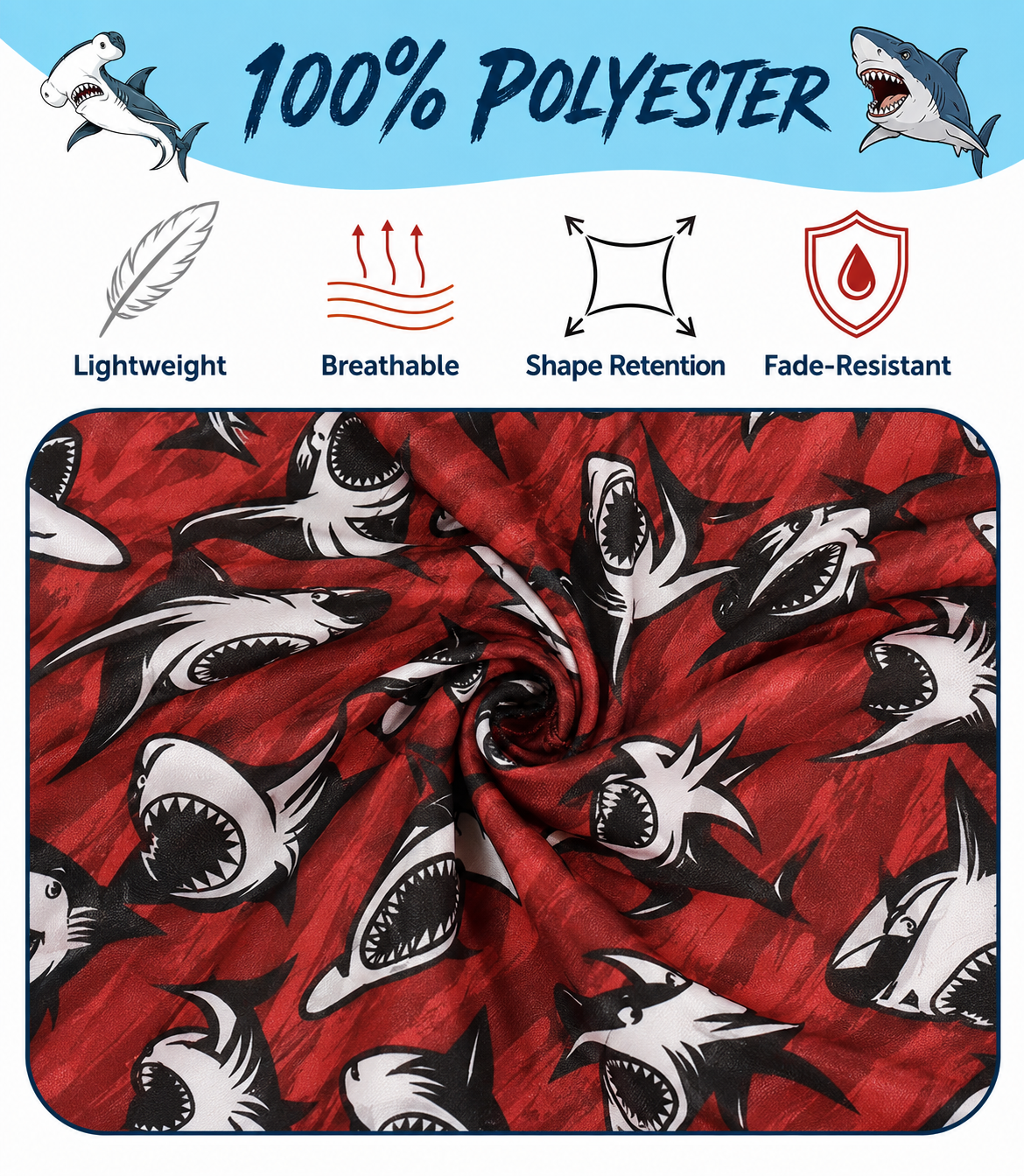 FUNFARE Underwear Sharks All-Over Prints Boys' Boxer Briefs Multipack (5 Pack)