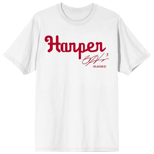 Bryce Harper Signature and logo on white Adult T-Shirt