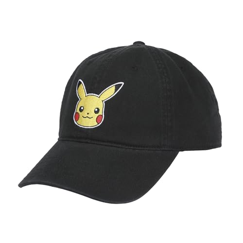 Pokemon Pikachu Black Washed Cotton Twill Dad Cap