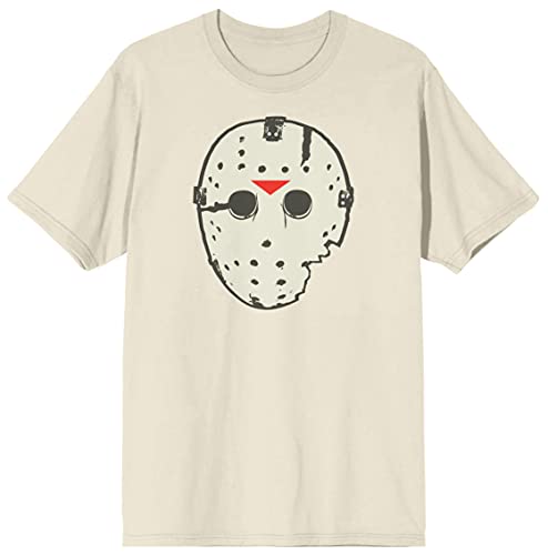 Men's Graphic Printed White T-shirt, Jason Mask