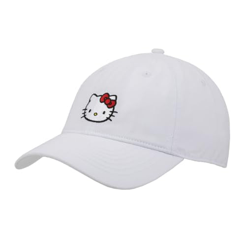 Hello Kitty Embroidered Character White Unstructured Baseball Cap