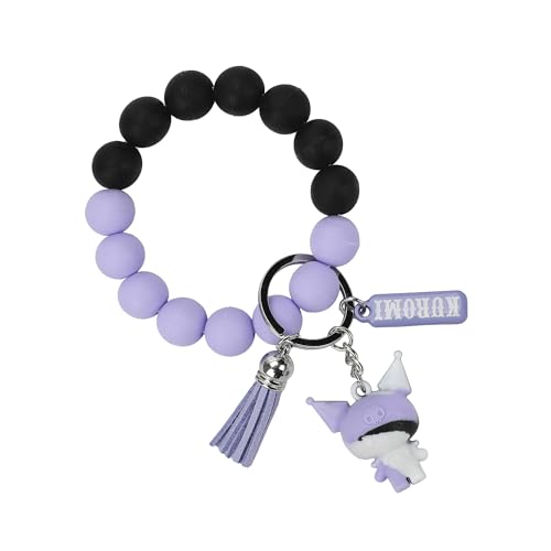 Kuromi Beaded Multi-Charm Keychain