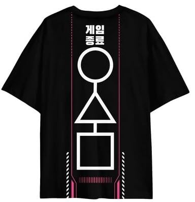 Squid Game Logo Front and Back on Men's Black Short Sleeve Tee