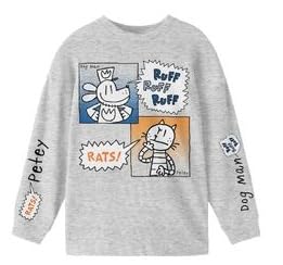 Dog Man Character Comic Art Boy's 3-Pack Crew Neck Long Sleeve Shirts