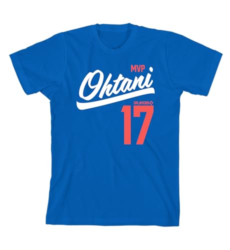 MLBPA - Shohei Ohtani MVP Players #17 Boys Royal Blue Crew Neck Short Sleeve T-shirt