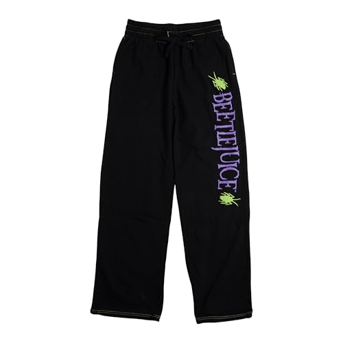 Beetlejuice Neon Green Beetles Women's Black Straight Leg Sweatpant Joggers