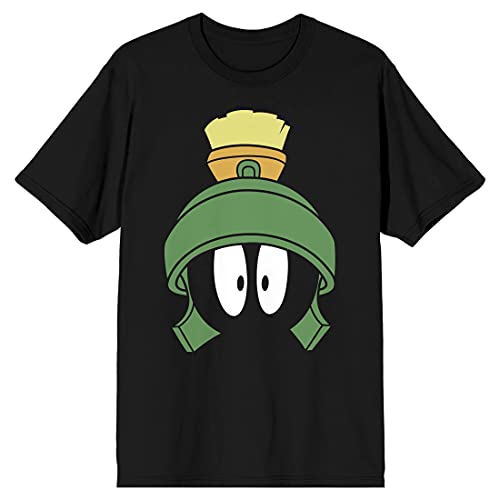 Men's Black Looney Tunes Tee, Marvin the Martian Face