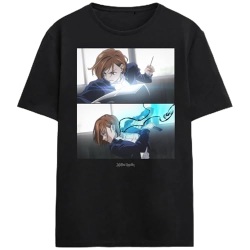 Jujutsu Kaisen Nobara Adult Black Crew Neck Short Sleeve T-shirt