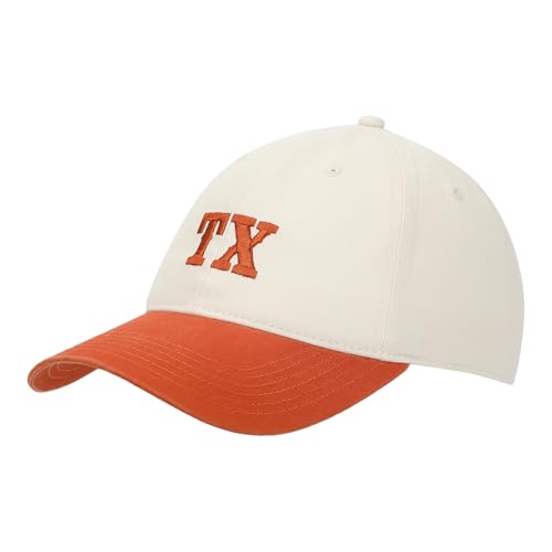 Texas Orange & White Washed Poplin Unstructured Baseball Cap