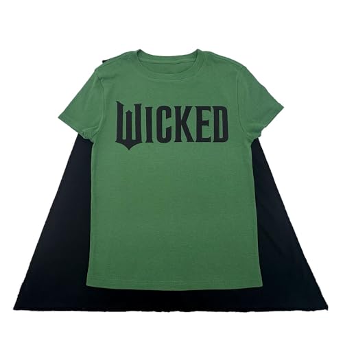 Wicked Logo Junior's Green Crew Neck Short Sleeve Caped Tee