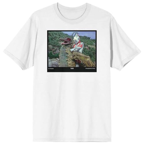 Mens White Ultraman TV Series Graphic Tee Shirt