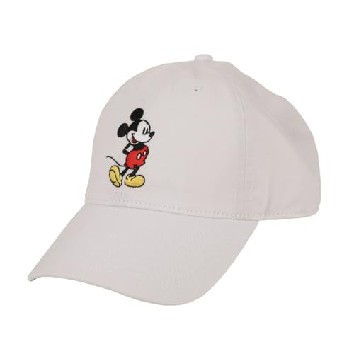 Disney Mickey Mouse Character Art White Unstructured Baseball Cap