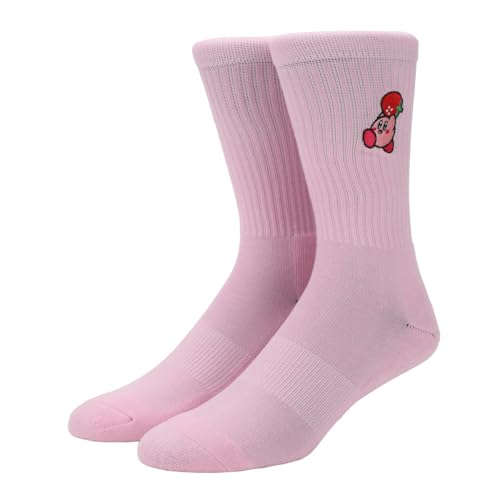 Kirby Carrying Tomato Men's Pink Athletic Crew Socks