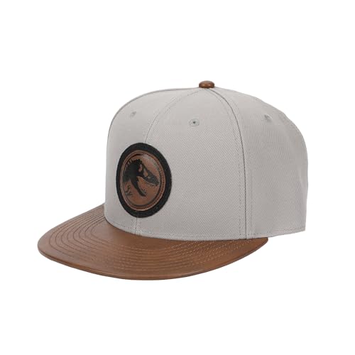 Jurassic Park Logo Woven Patch White Snapback Hat
