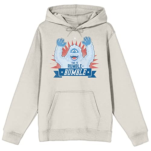 Rudolph the Red-Nosed Reindeer Time To Rumble With Bumble Men's Sand Graphic Hoodie