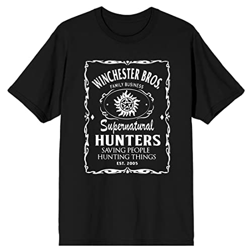 Supernatural Winchester Brothers Family Business Poster Men's Black T-shirt