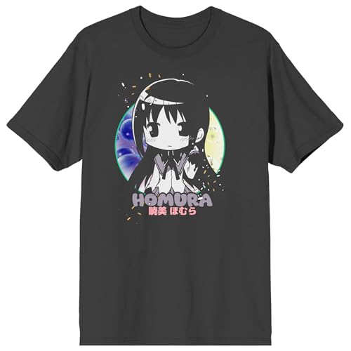 Puella Magi Madoka Magica Mohura chibi, kanji on gray Short Sleeve Adult T-Shirt