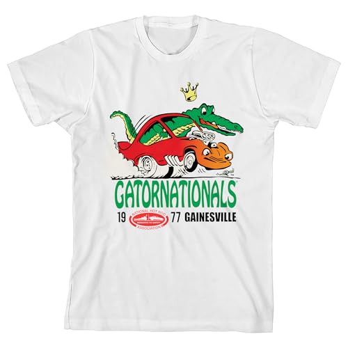 National Hot Rod Association Boys White Crew Neck Short Sleeve T-shirt