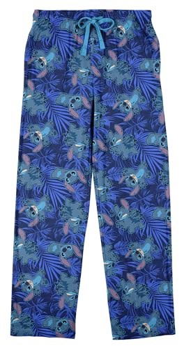 Disney Stitch All-Over Character Print Men's Blue Sleep Pajama Pants