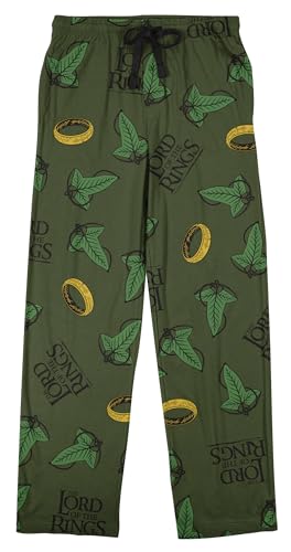 Lord Of The Rings One Ring & Gandalf Hat All-Over Print Men's Green Sleep Pajama Pants