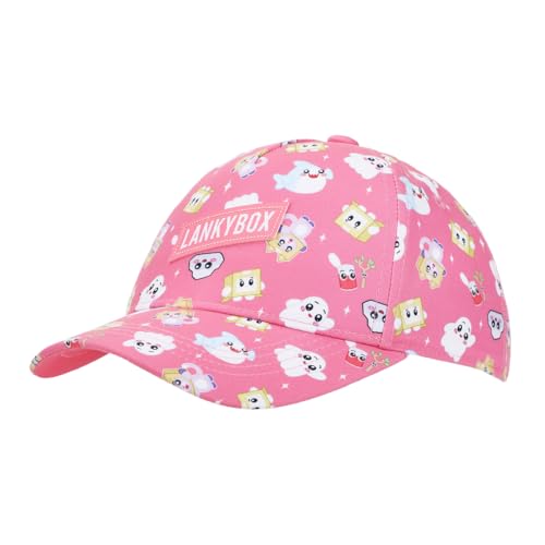 LankyBox Characters All-Over Print Youth Pink 5 Panel Curved Brim Hat