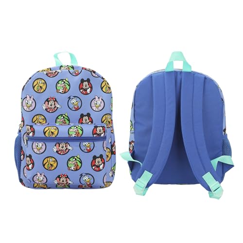 Disney Classic Character Circles 14" Blue Backpack for Boys and Girls