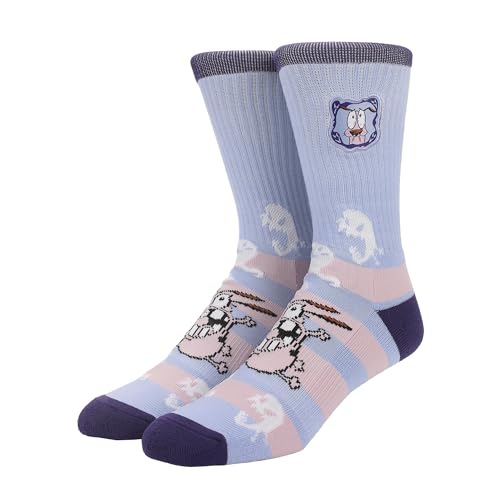 Courage The Cowardly Dog Courage Woven Patch Mens Athletic Crew Socks