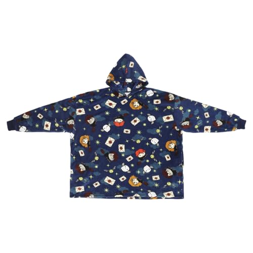 Harry Potter Chibi Characters & Icons Blue Long Sleeve Oversized Hoodie Wearable Blanket-OSFA