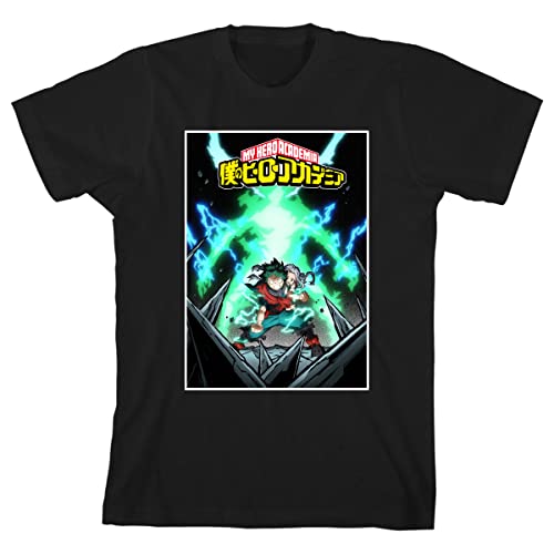 My Hero Academia Deku Key Art Boy's Black T-shirt