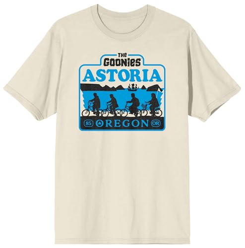 The Goonies Astoria Oregon Adult Natural Crew Neck Short Sleeve T-shirt