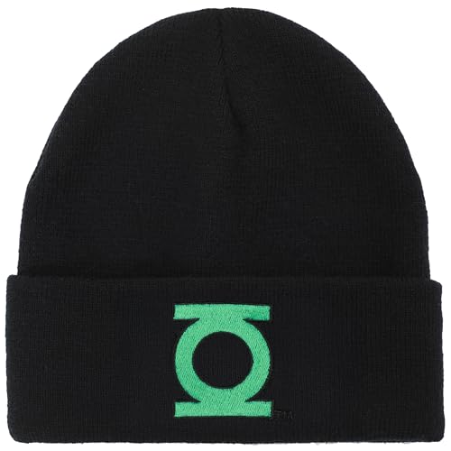 Green Lantern Logo Embroidery On Acrylic Knit Standard Cuff Beanie