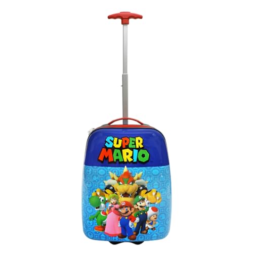Super Mario 16.5-Inch ABS Youth Carry-on Luggage with Trolley Handle for Toddler