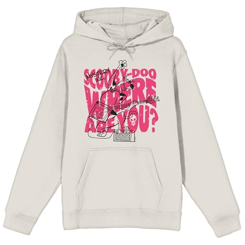 Scooby-Doo Where Are You Character Outline Long Sleeve Adult Sand Hooded Sweatshirt